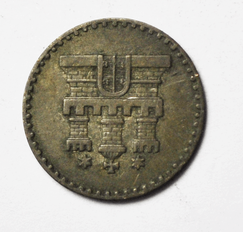 1855 A German States Hamburg Sechsling Silver Coin Rare Low Mintage KM# 585