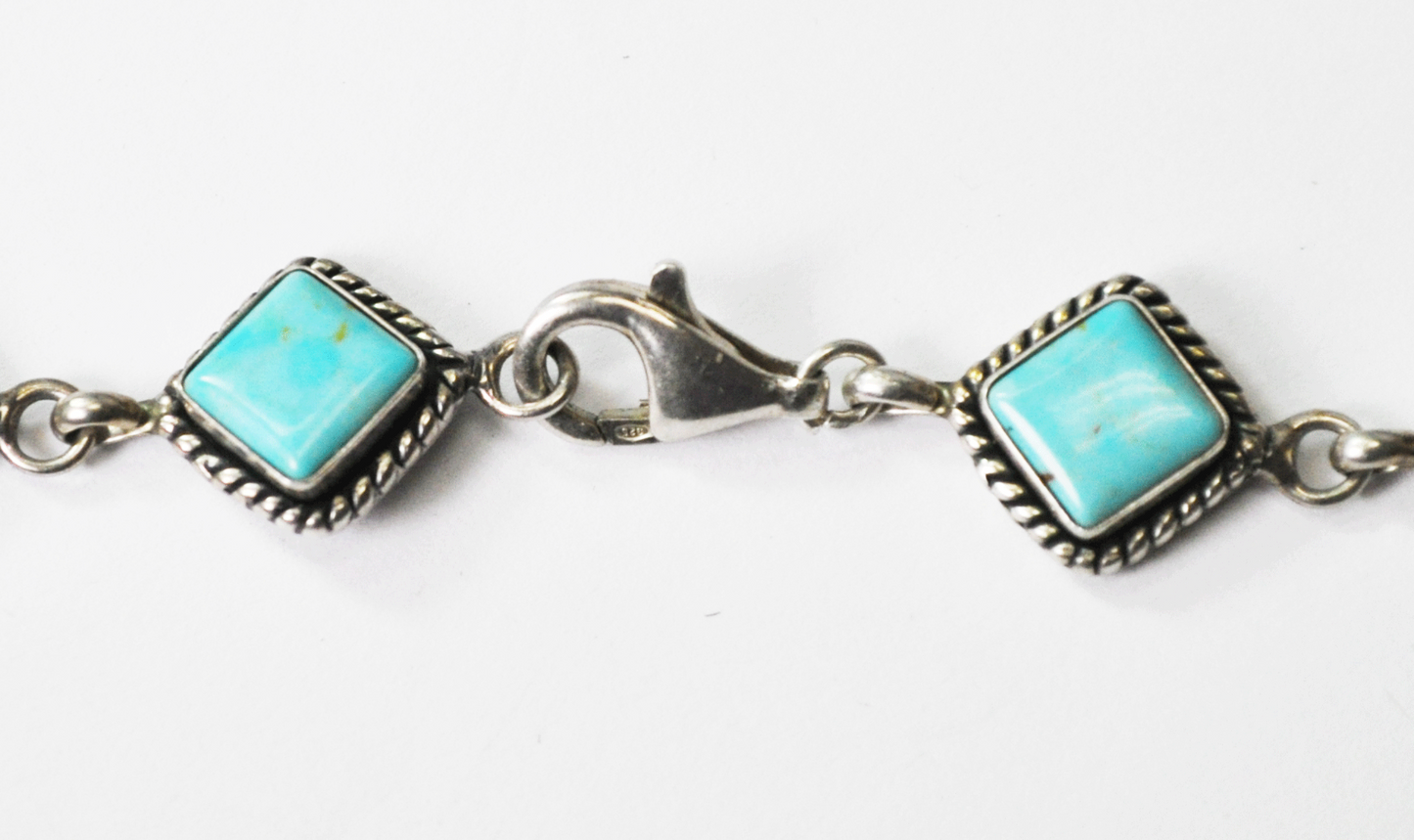 Sterling Quoc Pale Blue Turquoise 13mm 24.5" Necklace & 1-1/4" Earrings Set