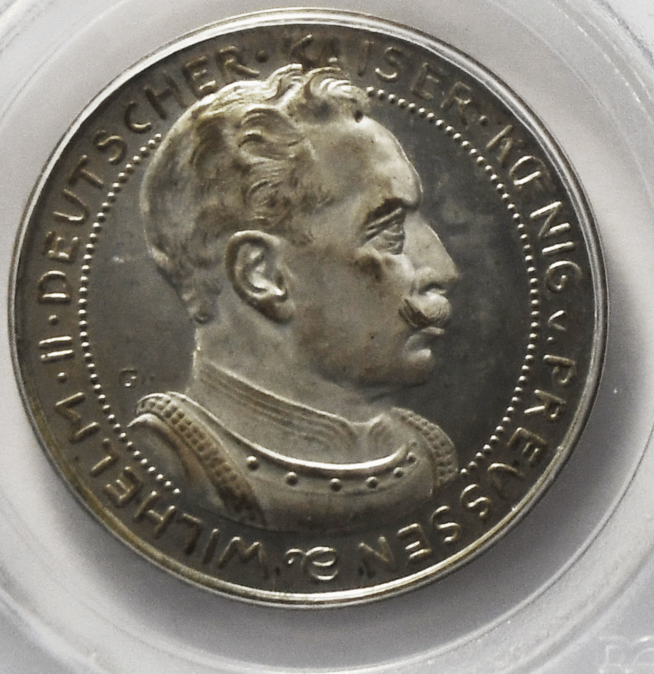 1913 P3 Mark Prussia Pattern Coin Silvered Copper SCHAAF 113G1 PCGS MS64 Top Pop