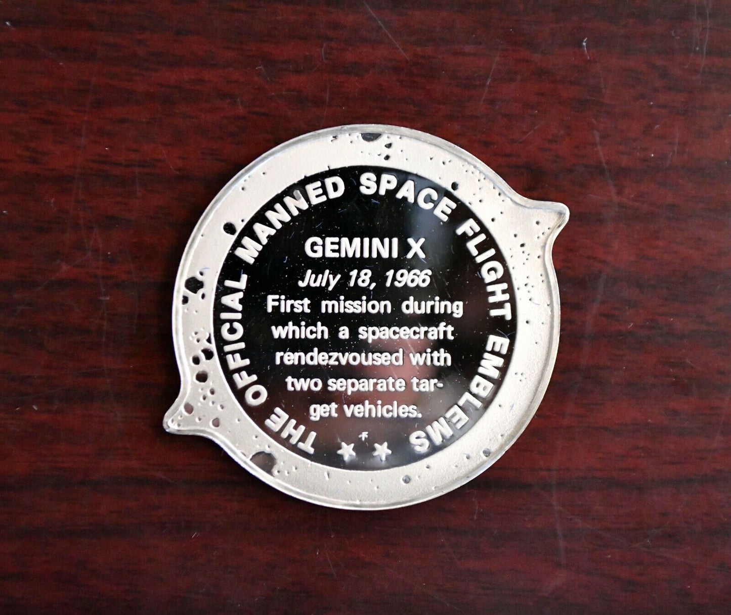 Gemini X Sterling Franklin Mint Proof Struck July 18th 1966 Space Flight Emblem