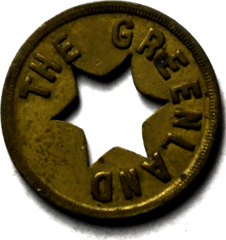 The Greenland Billiards 5c Trade Token Seattle Washington 22mm Star Cutout