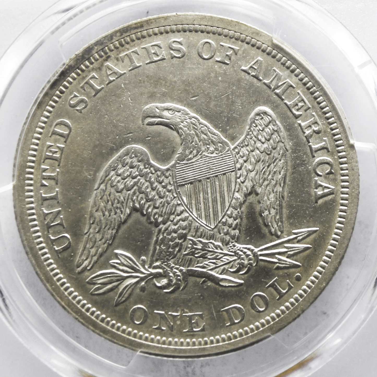 1845 $1 Seated Liberty Silver One Dollar Philadelphia PCGS AU53