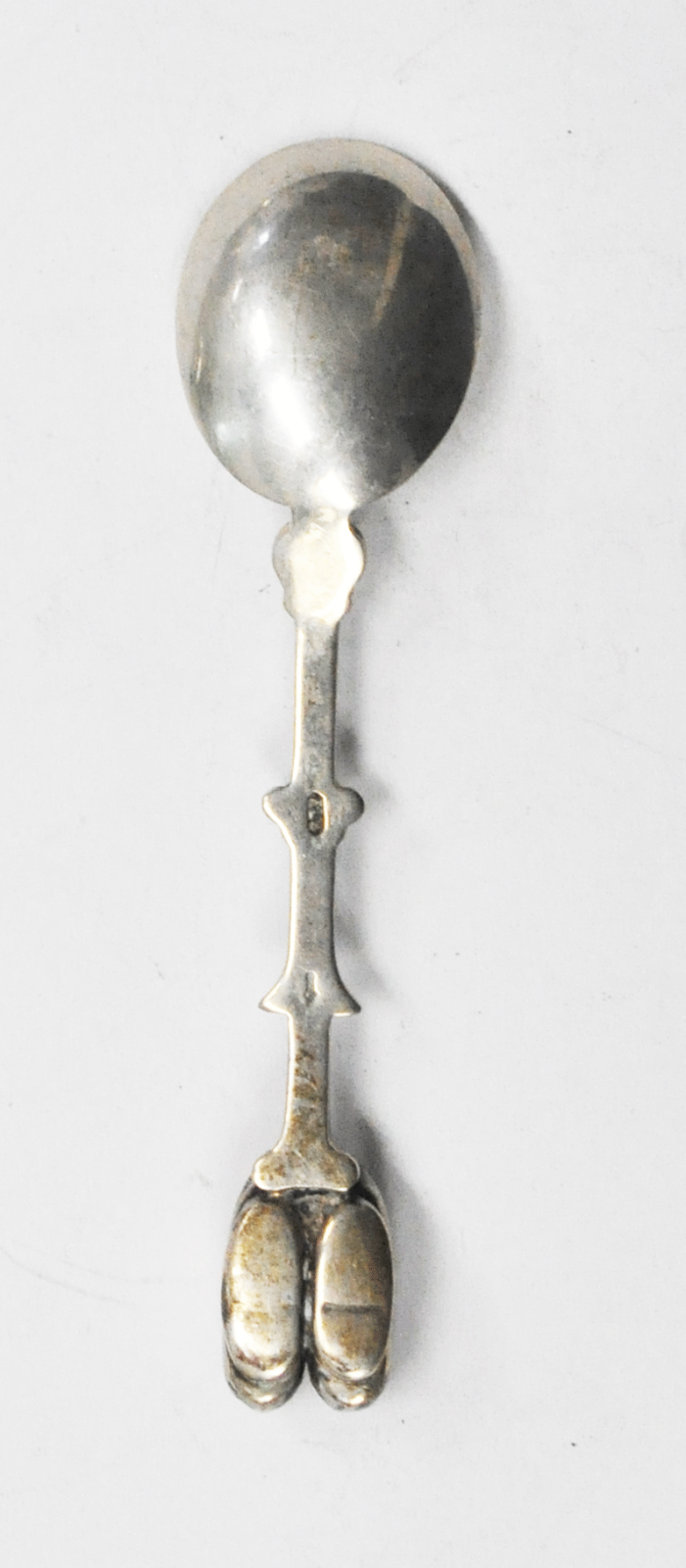 Sterling Silver AL Shoe Pair Handle Salt Spoon 3"