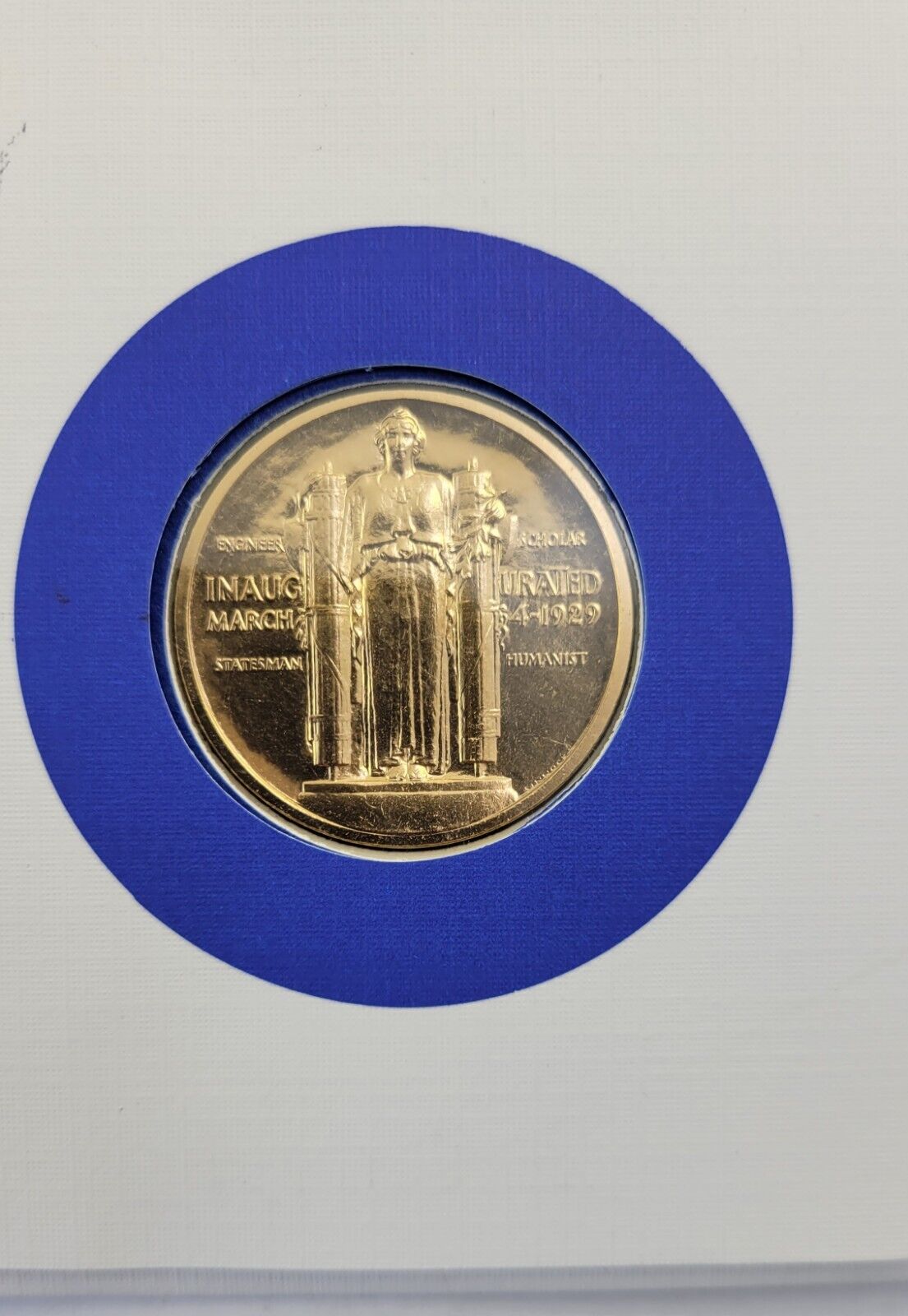 Herbert Hoover Presidential Covers Medal Postal Commemorative Society Gold Plate