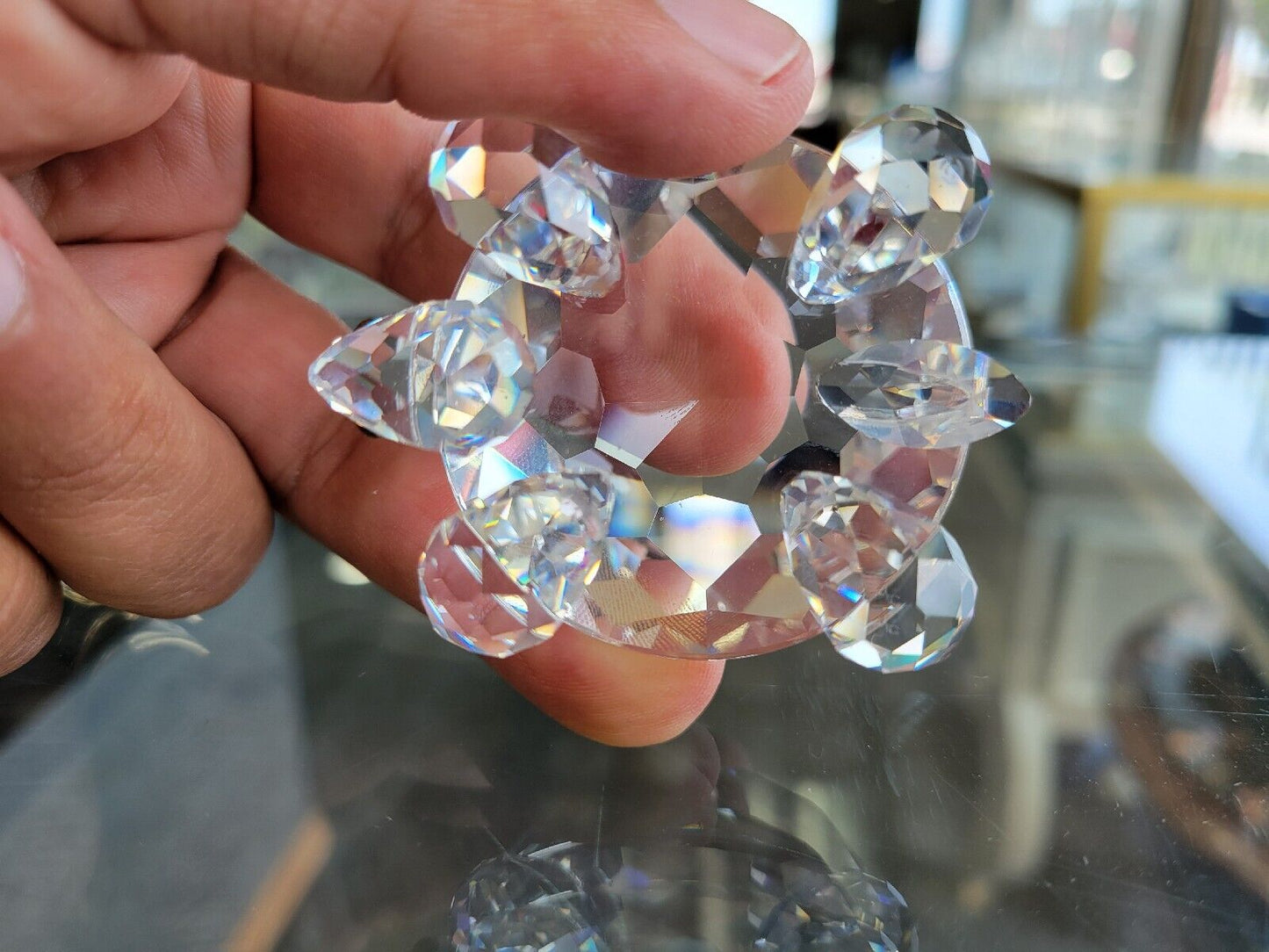 Swarovski Crystal Turtle w/ Green Eyes 7632 NR 045 In Original Box