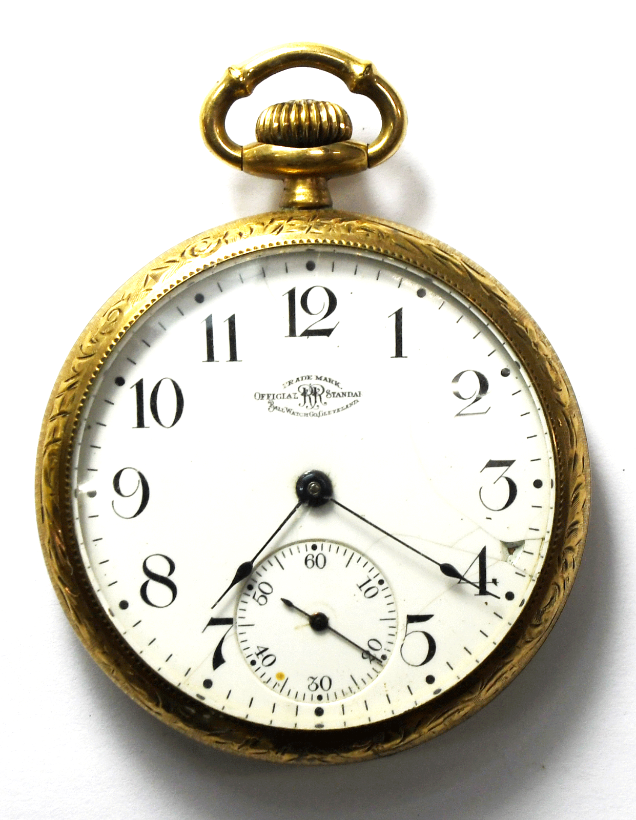1904 Ball Official Railroad Standard Waltham Size 16 OF LS Open Face Gold Filled