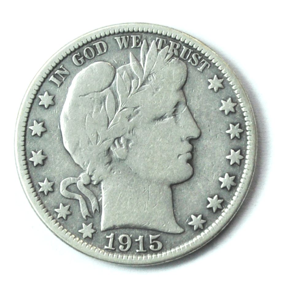 1915 S 50c Barber Silver Half Dollar Fifty Cents US San Francisco