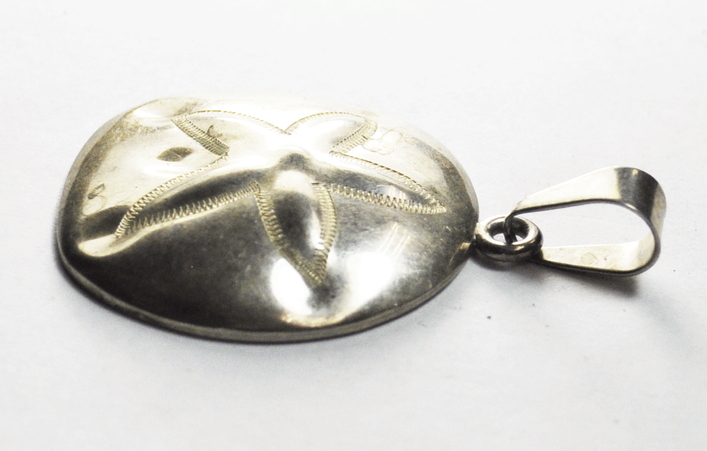Sterling Silver Mexico ATI Sand Dollar Starfish 58mm x 40mm Pendant 7mm Bale