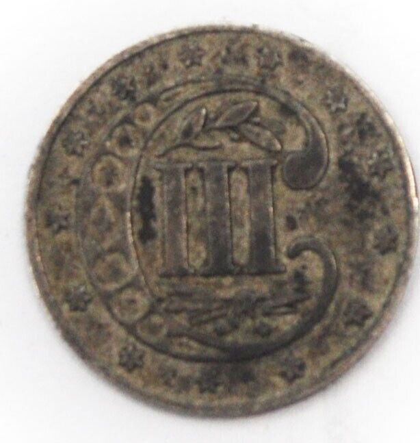 1854 3c Three Cent Silver Trime US Coin