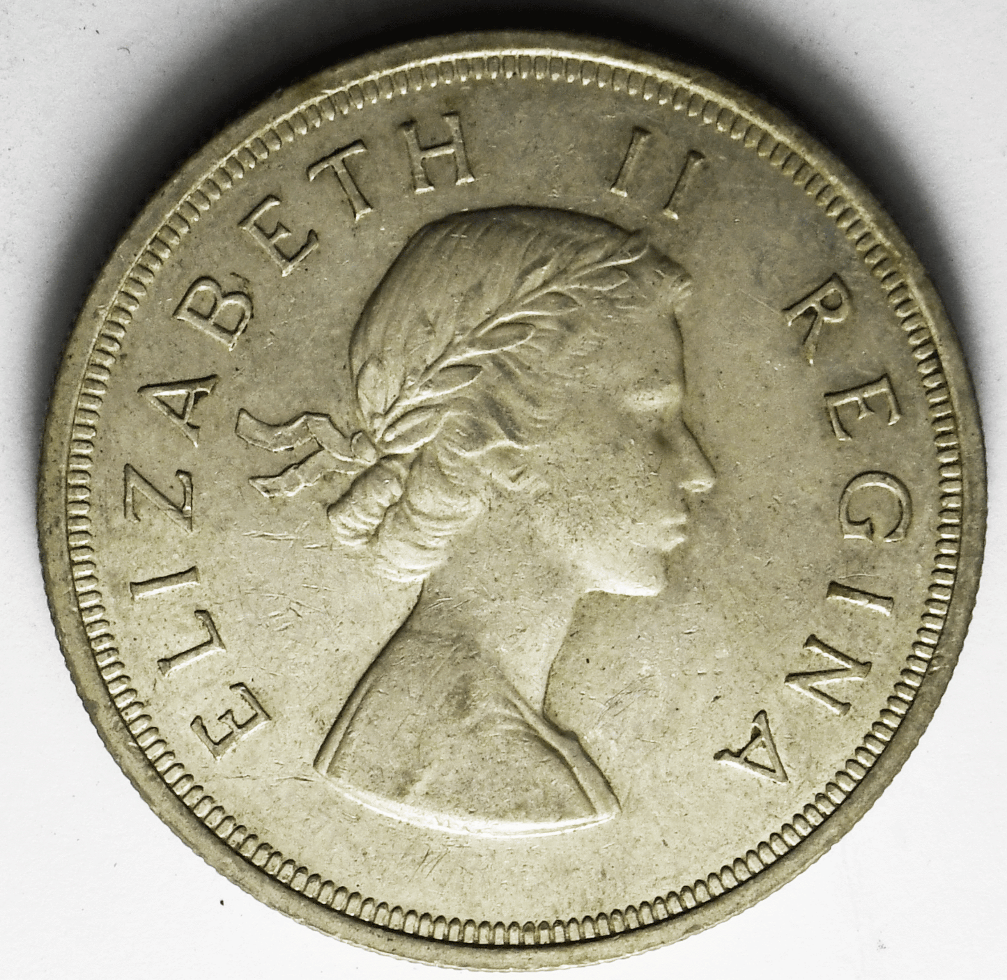 1955 South Africa 5 Five Shillings Silver Coin KM# 52