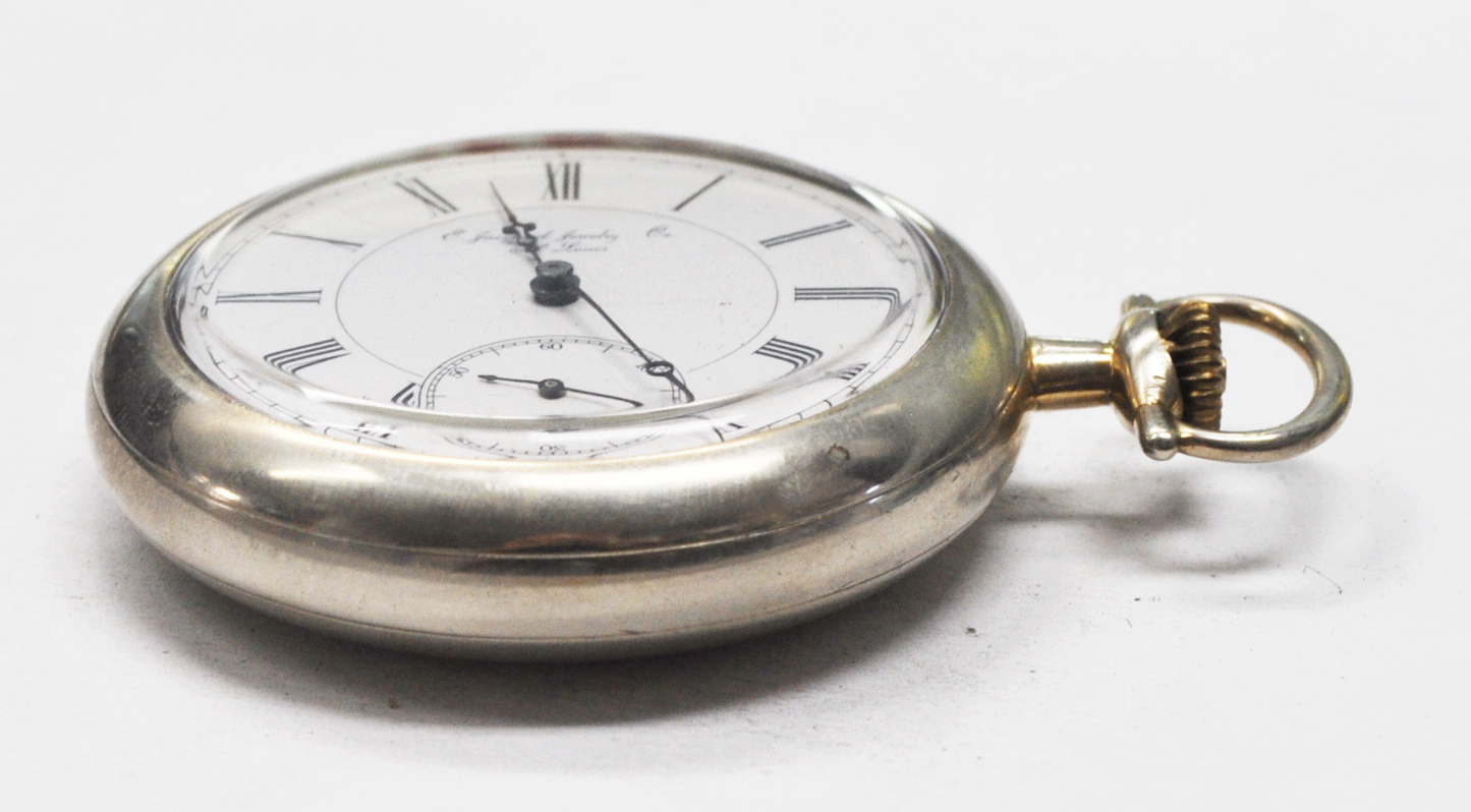 E Jaccard St Louis Missouri Longines Size 16 Open Face Pocket Watch