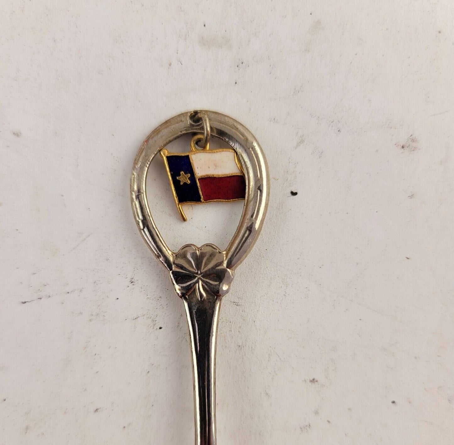Vintage Souvenir Spoon Texas State Enameled Flag Dallas Houston Fort Worth