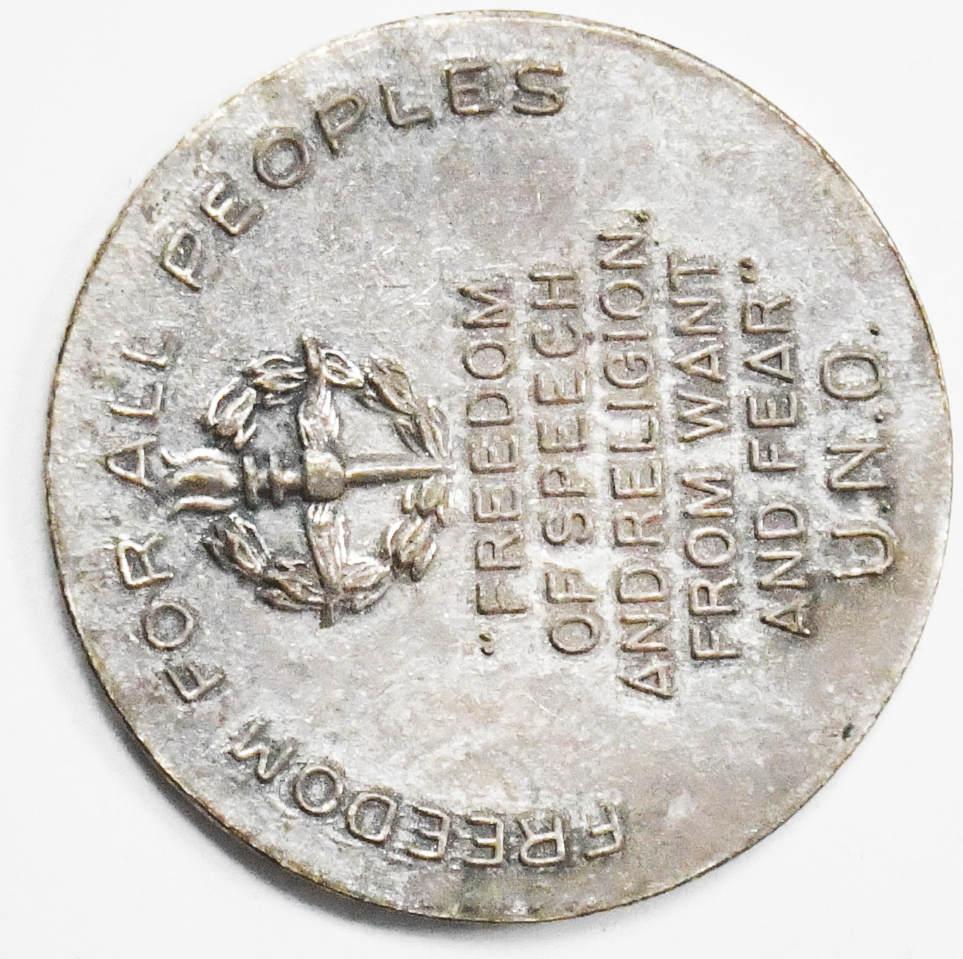 United Nations Organization UNO Freedom For All Peoples Medal 29mm