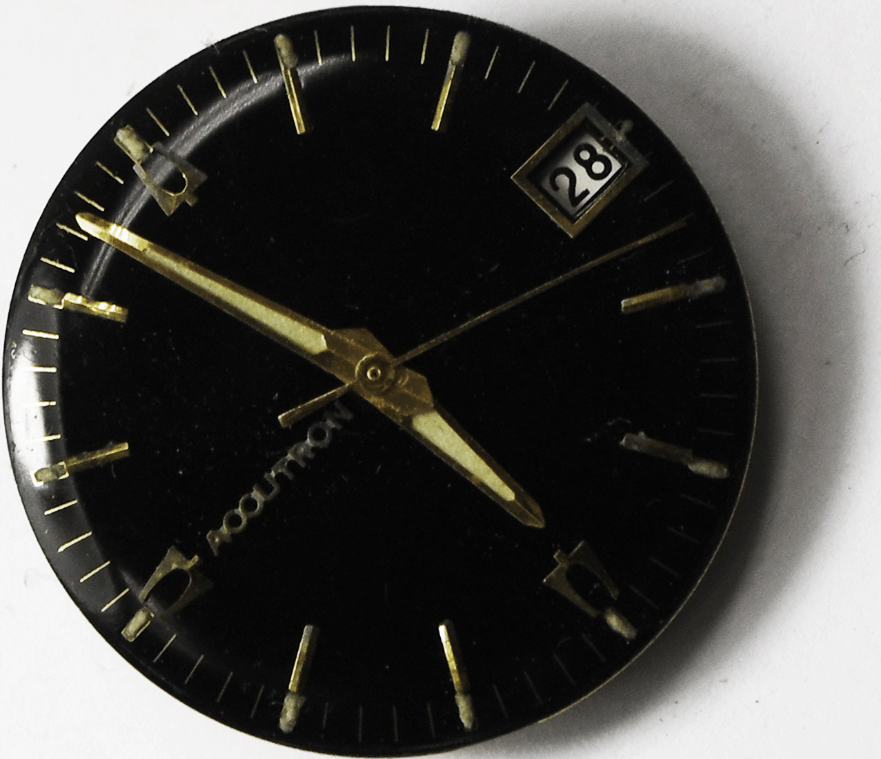 Bulova Accutron Black Dial 218D Tuning Fork Movement Date