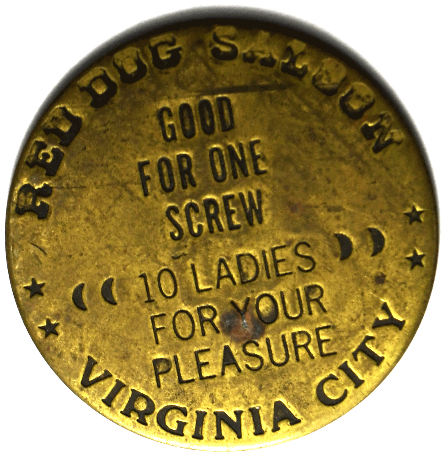 $3 Red Dog Saloon Virginia City Nevada Brothel Screw All Night Check Token 38mm