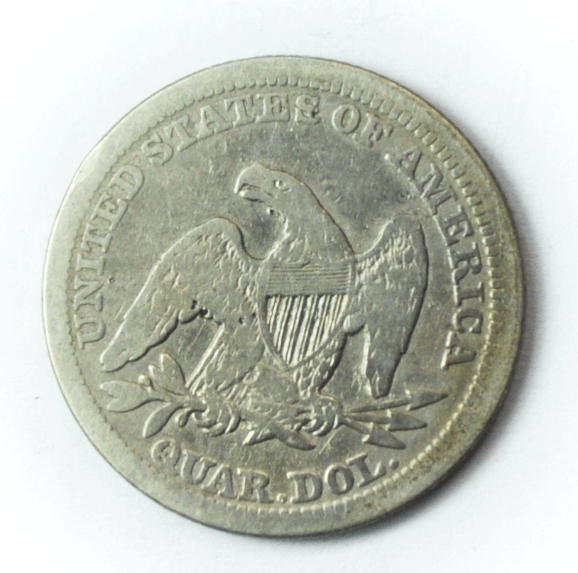 1855 25c Seated Liberty Silver Quarter Dollar Twenty Five Cents Philadelphia