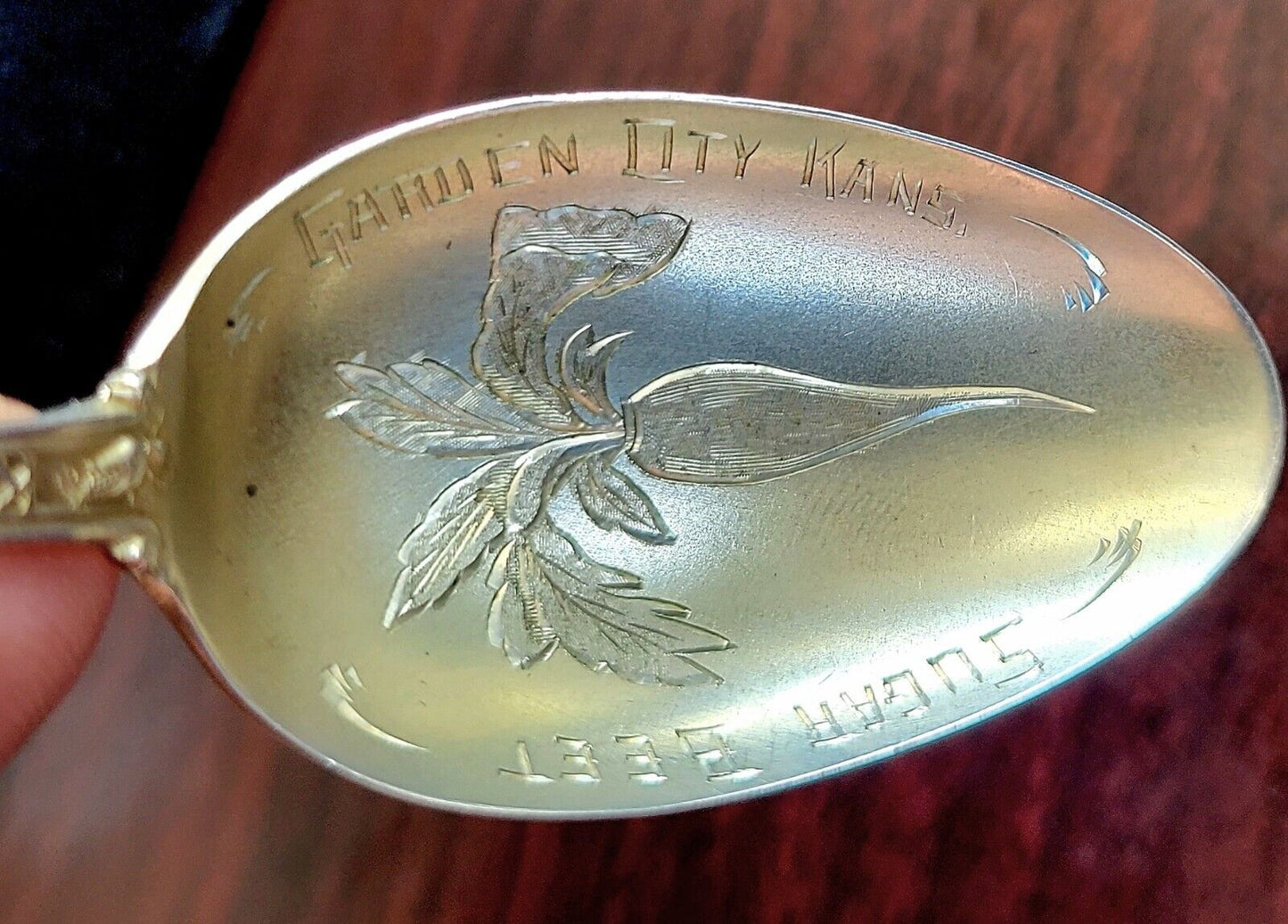 Garden City Kansas 5" Sterling Souvenir Spoon by Manchester Sugar Beet .43oz.