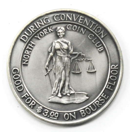 1986 North York Coin Club $3 Trade Token Convention Numismatic Association 38mm