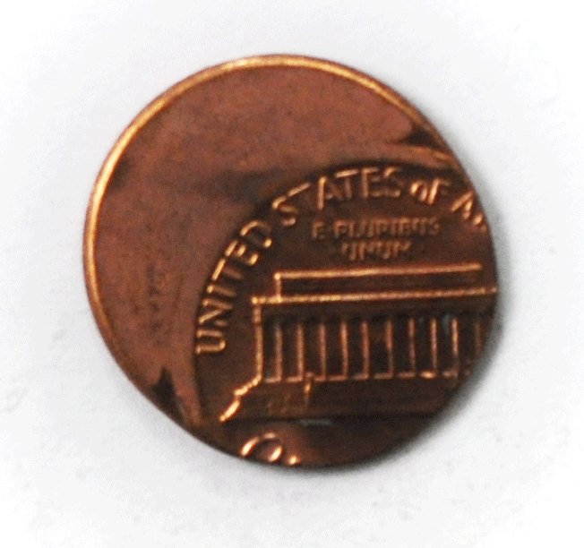 198- 1c Lincoln Memorial One Cent Penny Off Center Error Uncirculated
