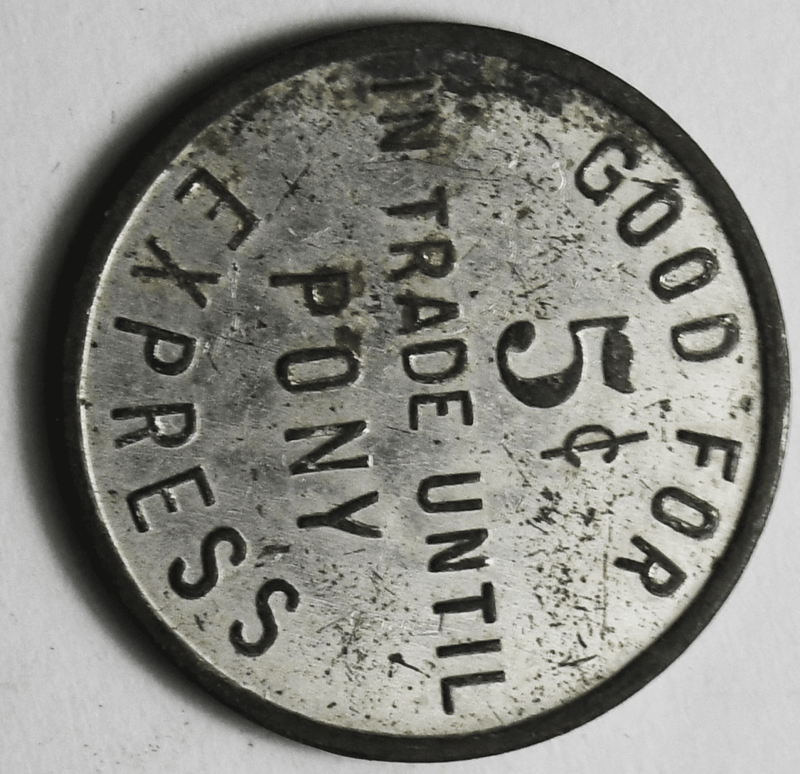 Good For 5c in Trade Until Pony Express 1941 Kansas Centennial 22mm