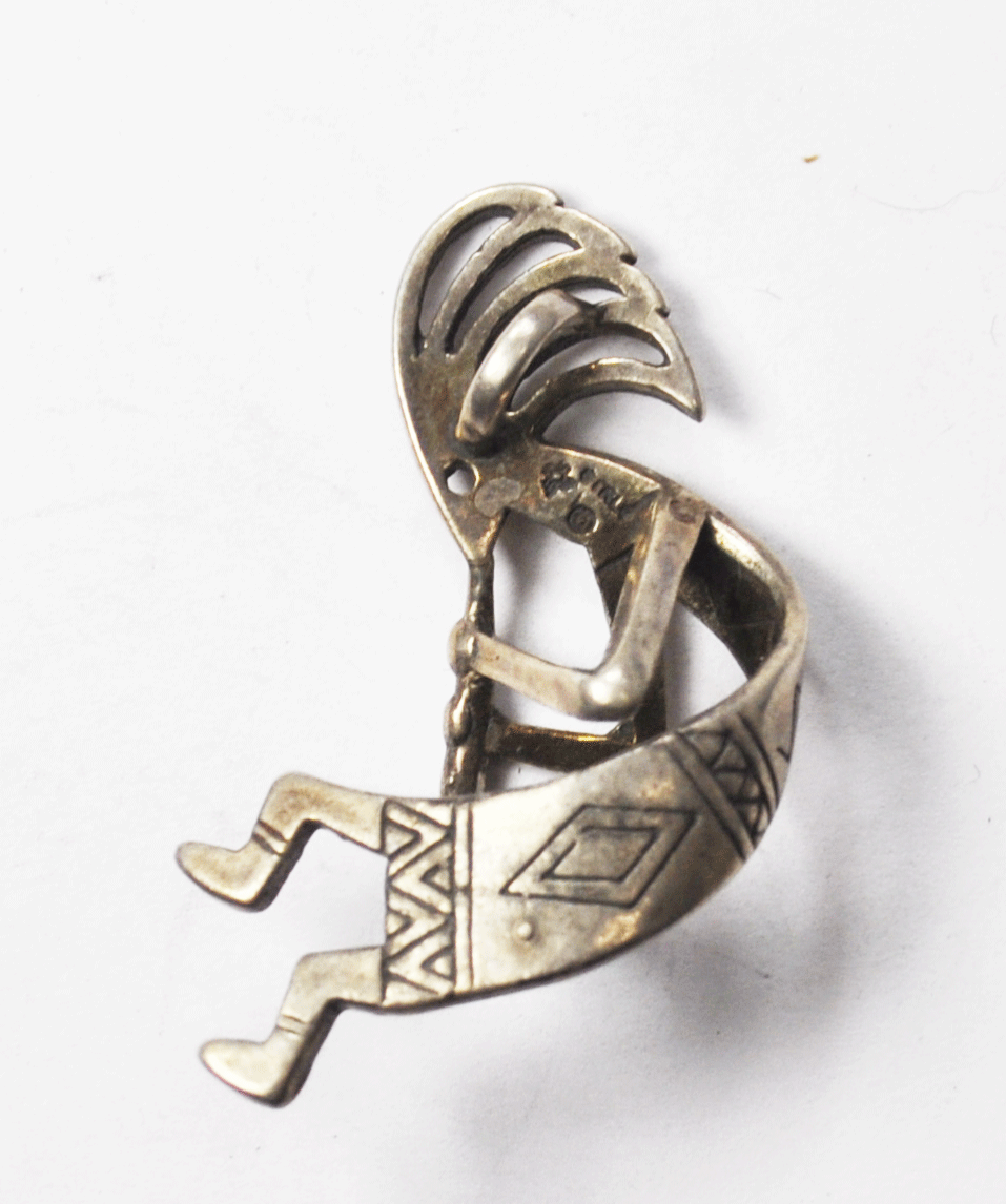 Sterling Silver Sunwest 3-D Kokopelli Slide Pendant 23mm x 43mm