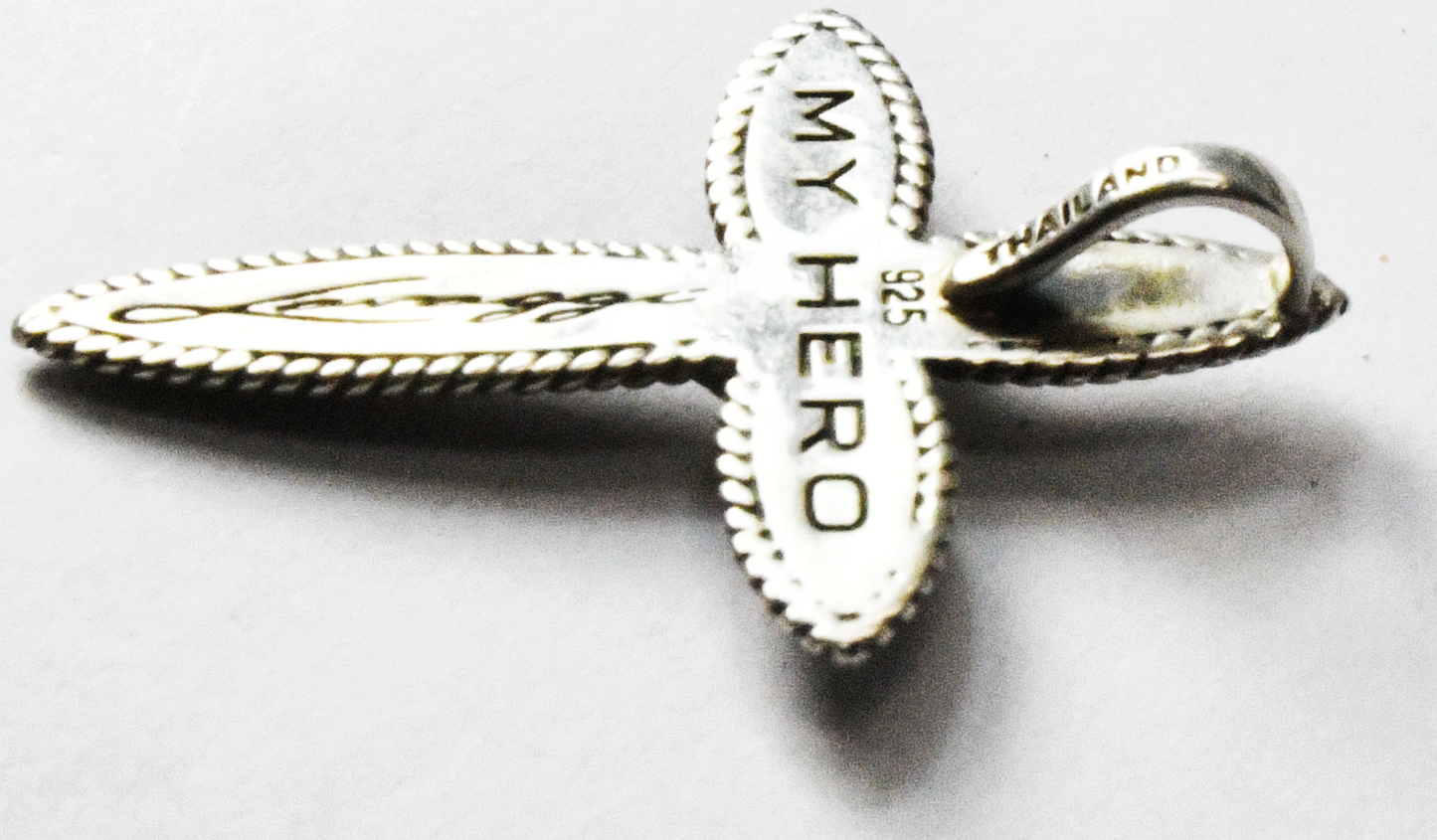 Sterling Silver Lavaggi My Hero Heart Cross Pendant 27mm x 37mm