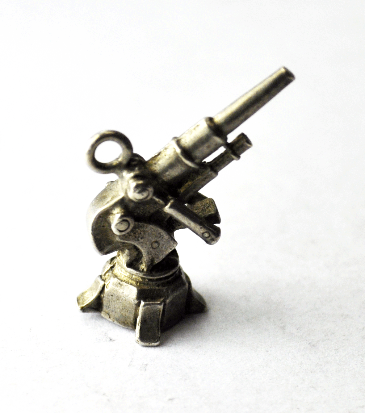Sterling Silver Mortar Field Cannon Charm Military 27mm x 13mm