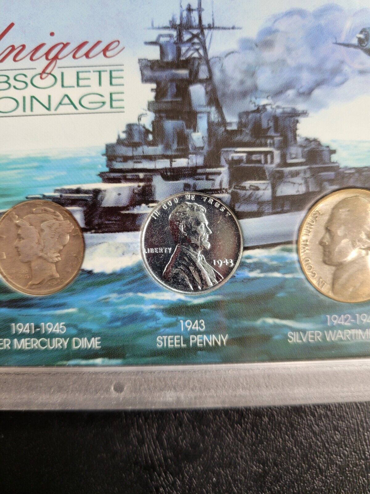 WWII Unique Obselete Coinage Mercury Dime, Steel Penny, Silver Wartime Nickel