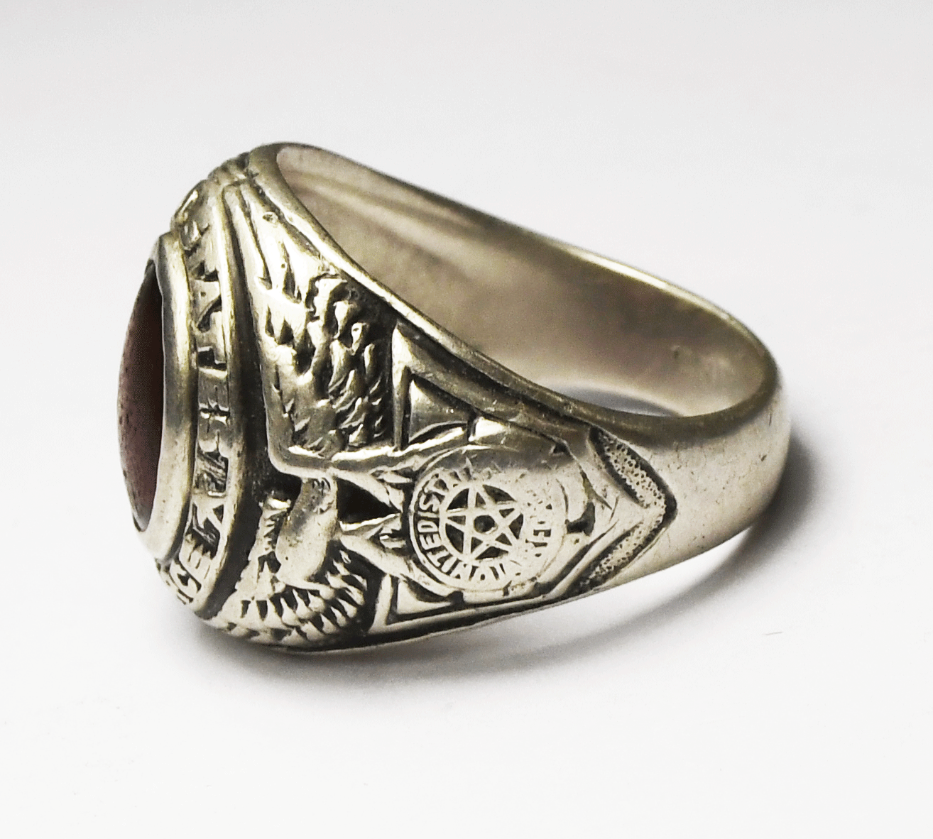 Sterling Silver Uncas United States Air Force Red Ring 19mm Size 10