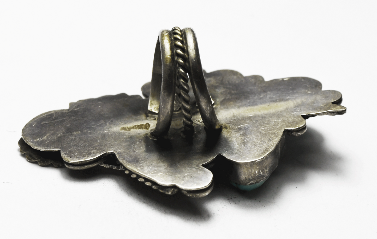 Sterling Silver Allen Chee Large Floral Turquoise Ring 69mm Size 9