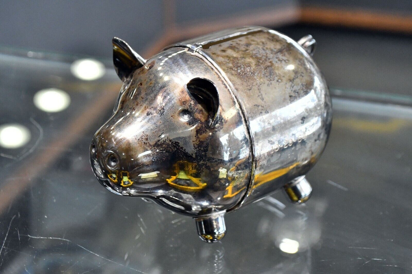 1964 Napier Silver Plate Piggy Bank 4 1/4"