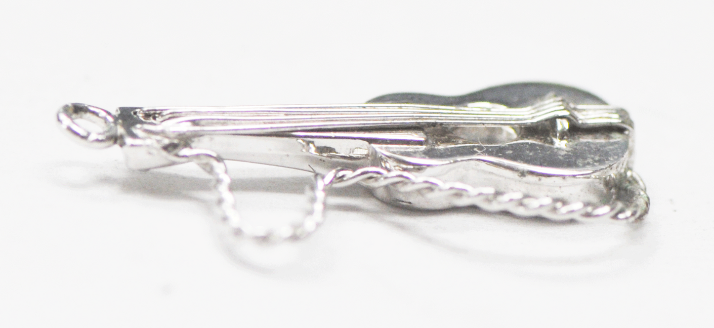 Sterling Silver Wells Guitar Musical Instrument Charm 28mm x 13mm