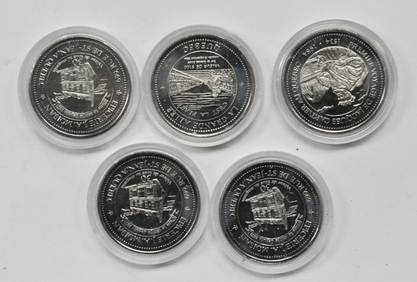 5 Jacques Cartier Quebec Canada Samul De Champlain Jean Paul II Medals 34mm