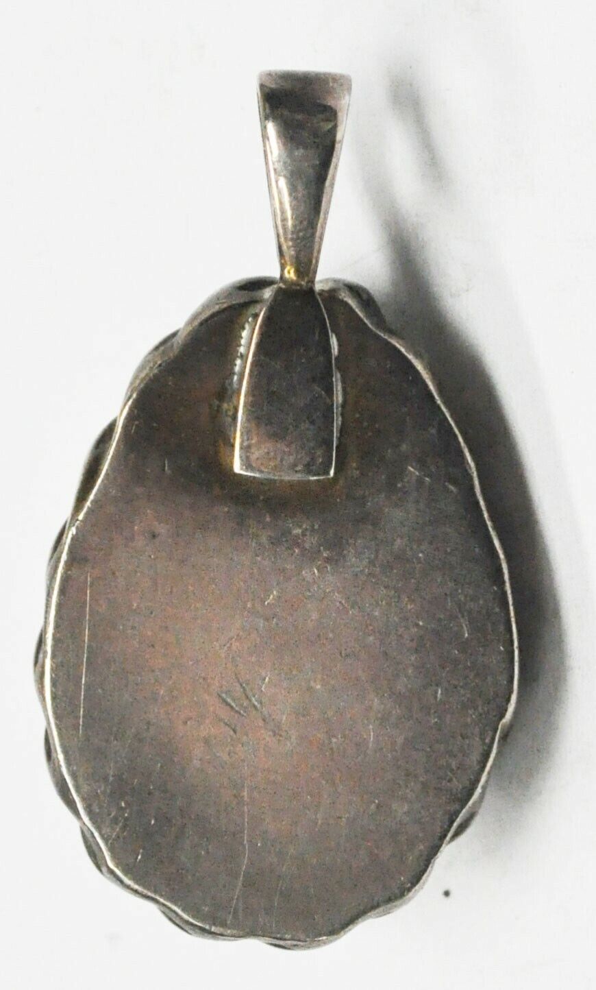 Sterling Silver Green Turquoise Teardrop Heavy 54mm x 29mm Pendant