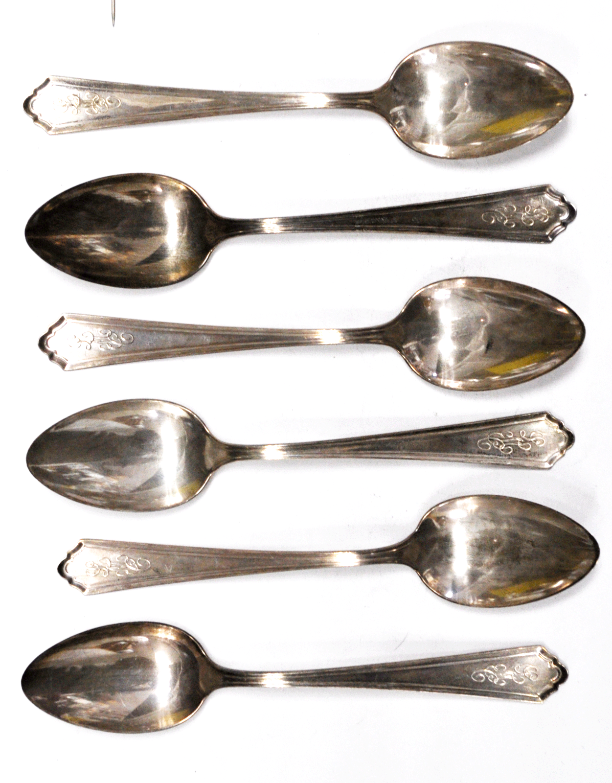 Set of 6 Sterling Watson John Alden 5-3/4" Teaspoon Monogrammed LMC