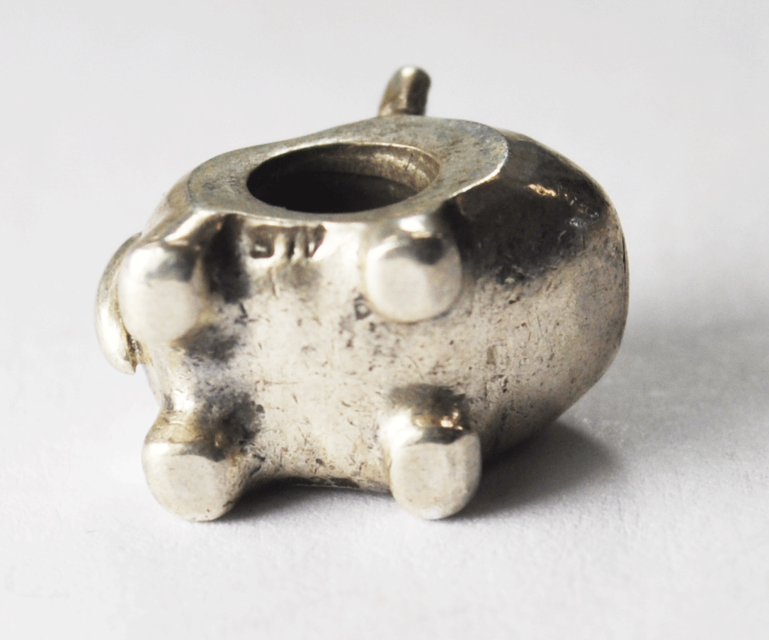 Sterling Silver Pandora Patch Eye Dog Charm 790258 Retired 925 ALE