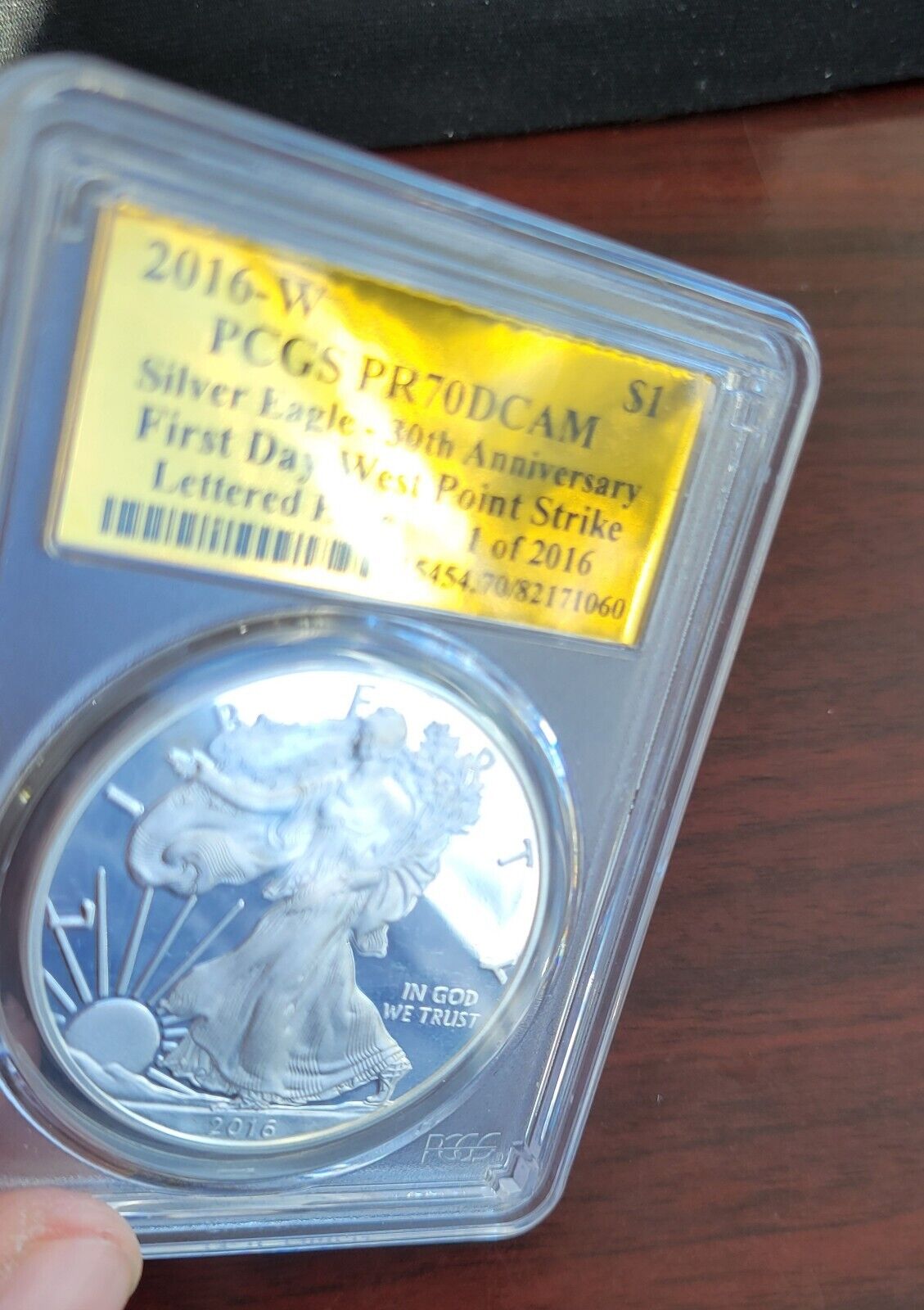 2016-W PCGS PR70DCAM Silver Eagle-30th Anniversary FIRST DAY Lettered Edge