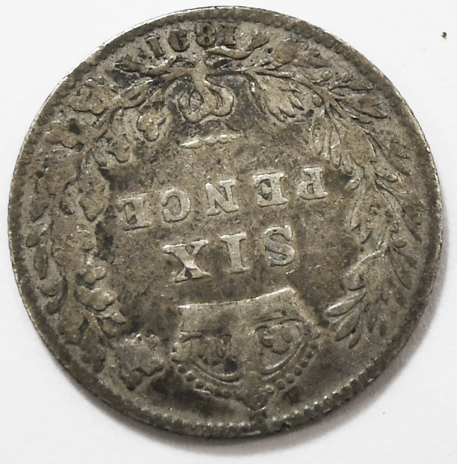 1891 Great Britain 6 Six Pence KM# 760 Silver Coin