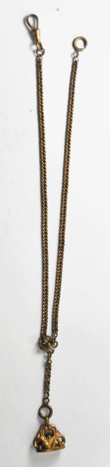 Vintage Gold Filled 2.5mm Pocket Watch 15.5" Chain Victorian Fob 20mm