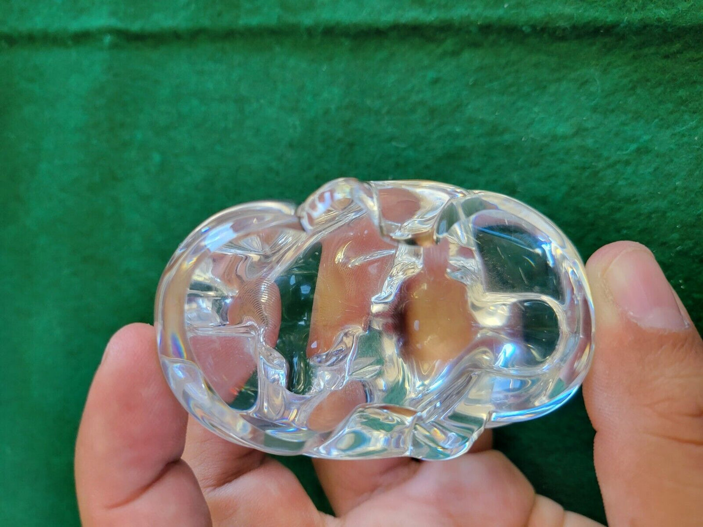 Steuben Glass Sleeping Puppies Signed Lead Crystal Paperweight