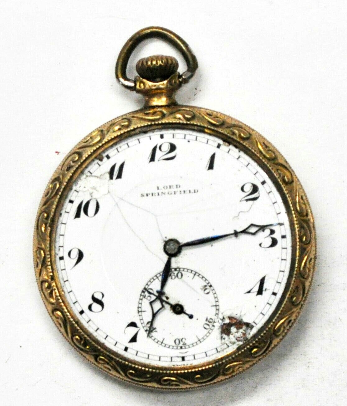 IOCO OF 20yr GF Pocket Watch Size 12 Not Running 17J Lord Springfield