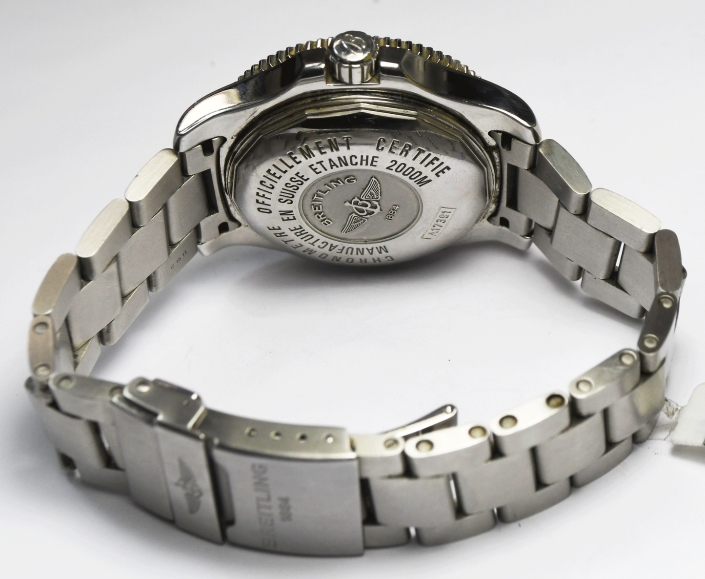 Breitling Super Ocean Automatic A17364 44m Stainless Orange & Black 8" Wrist