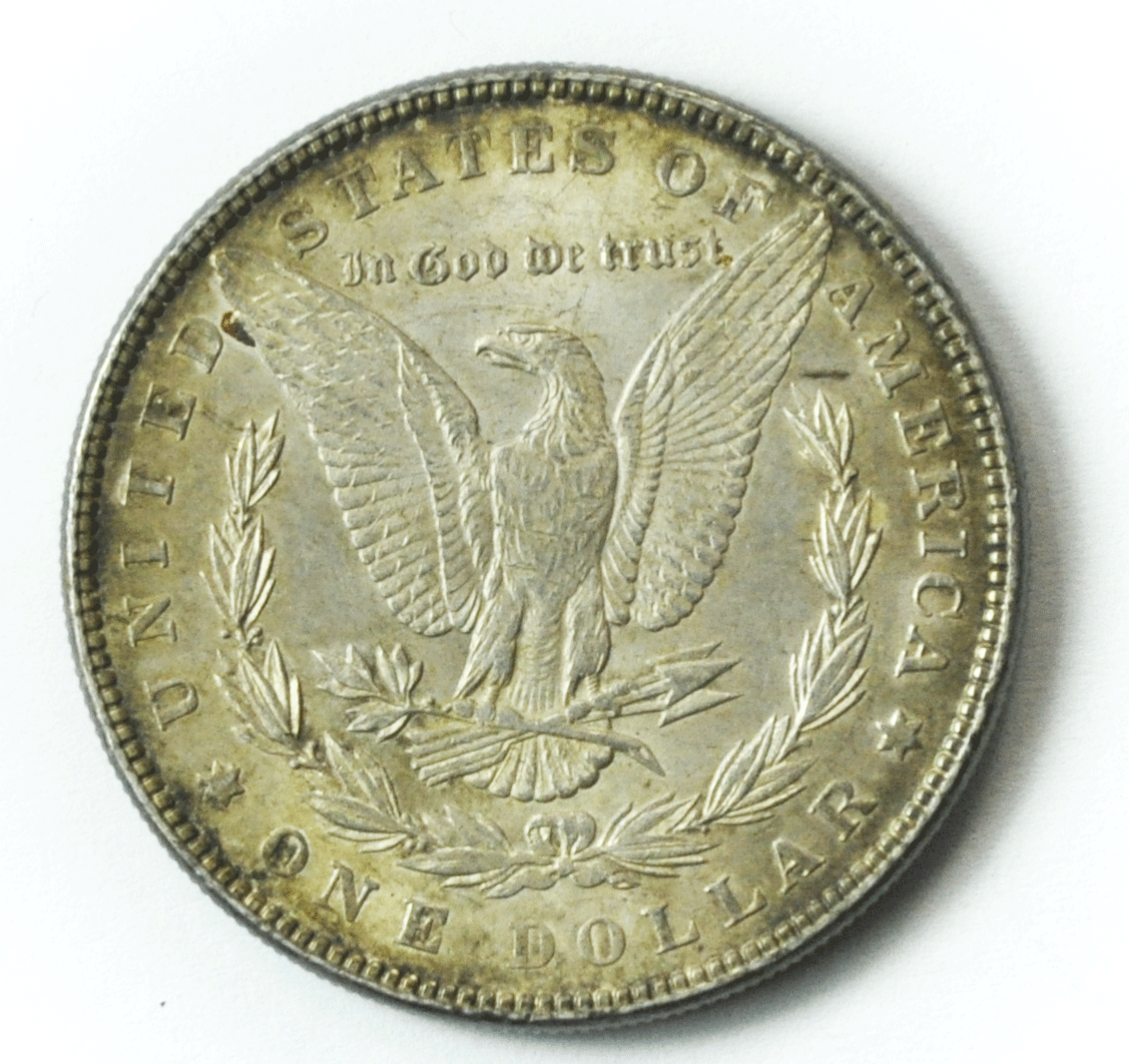 1886 $1 Morgan Silver One Dollar US Philadelphia AU Lamination Obverse