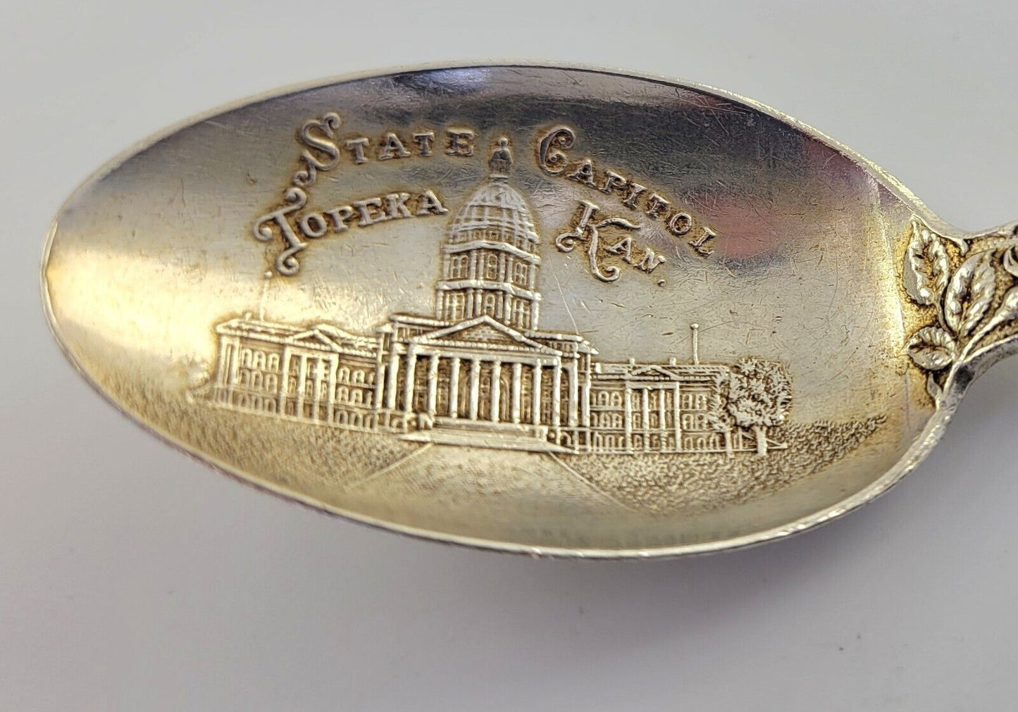 State Capital Topeka Kansas Sterling Silver 5 3/4" Souvenir Spoon .71oz.