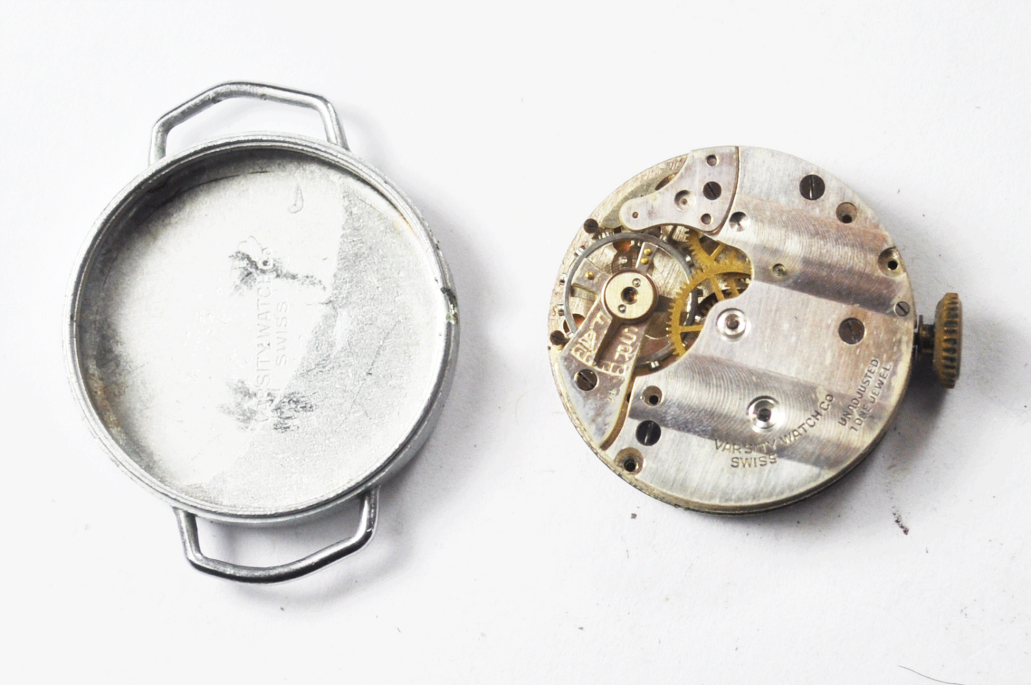 Vintage Varsity Salmon Dial 24mm Wristwatch 353 Not Running Manual Wind