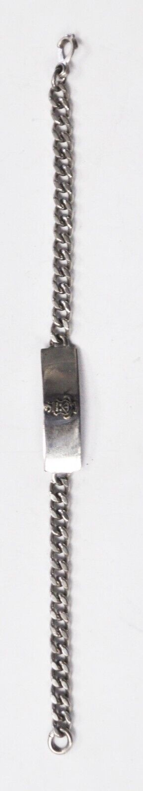 Sterling Silver Army Aviator Wings ID 13mm Bracelet 5mm Chain 7.5" Monogrammed