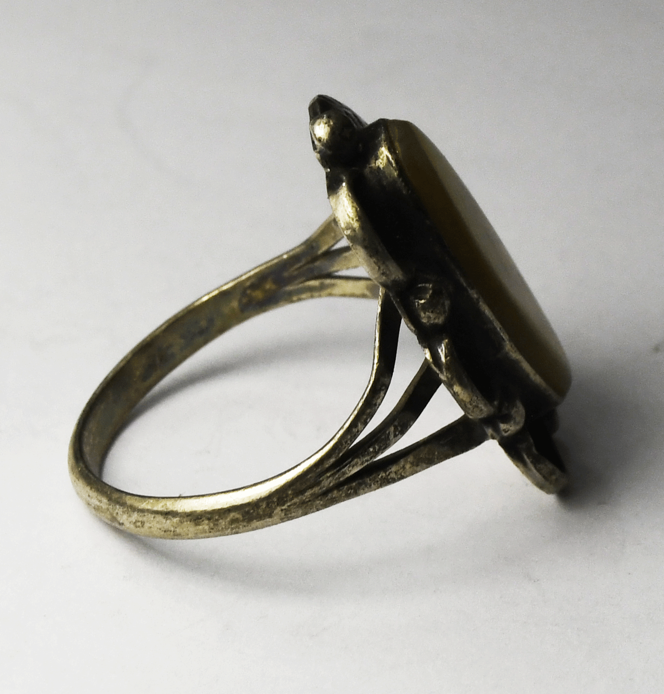 Sterling Silver Sunburst F Yellow MOP Floral Ring 25mm Size 10