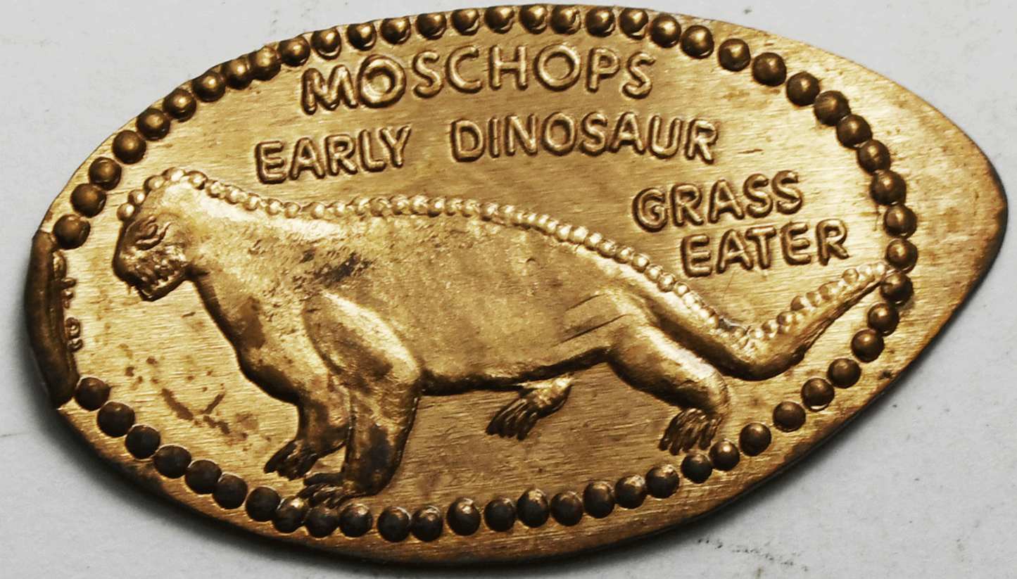 1981 D 1c Elongated Penny Moschops Early Dinosaur Grass Eater