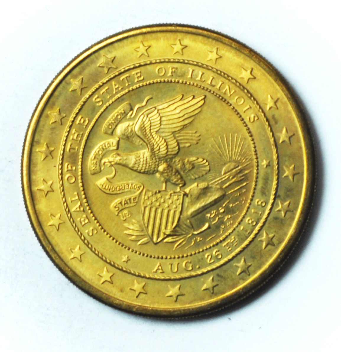 1968 Illinois Sesquicentennial Medal State Seal 39mm