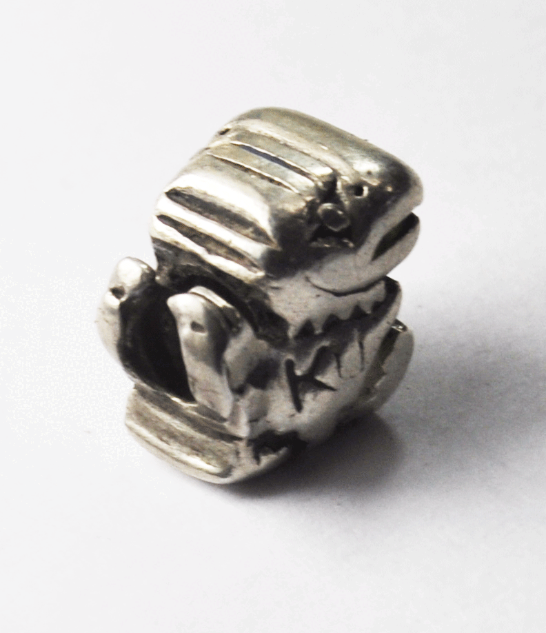 Sterling Silver LAA Trollbeads KU Jayhawk Charm Bead 14mm x 10mm